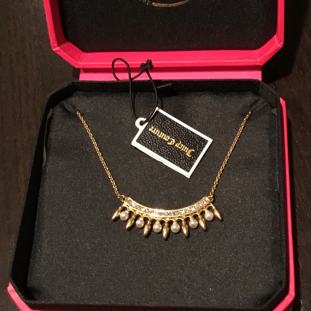 NWT Juicy couture pearl & Pave wish necklace